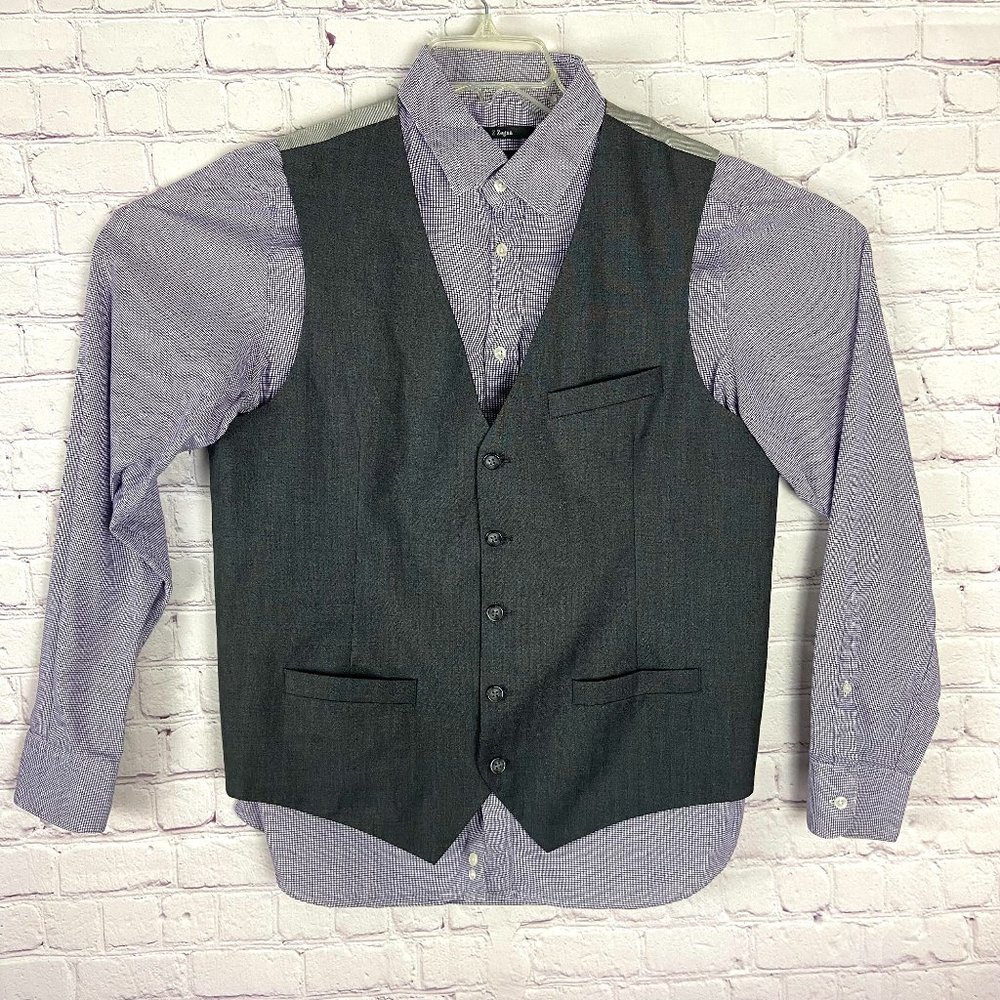Perry Ellis Men's Gray Slim Fit Vest. Size Large